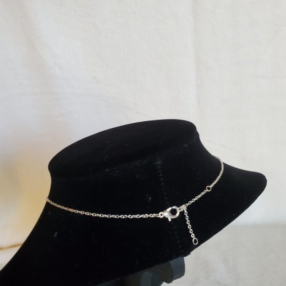 Vintage Pink stone and Silver tone necklace ~ - Picture 4 of 4